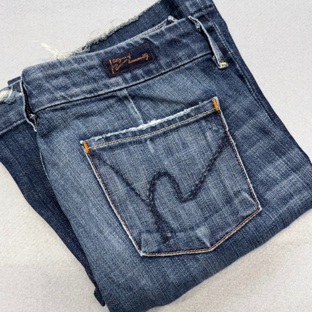 Citizens of Humanity Faye 003 Jeans Womens 26 Blue Low Waist Full Leg Wide Flare